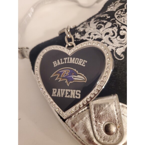BALTIMORE RAVENS Forever Fan Pro•FAN•ity Black Velvet Diamond Purse Shoulder bag - Picture 2 of 7